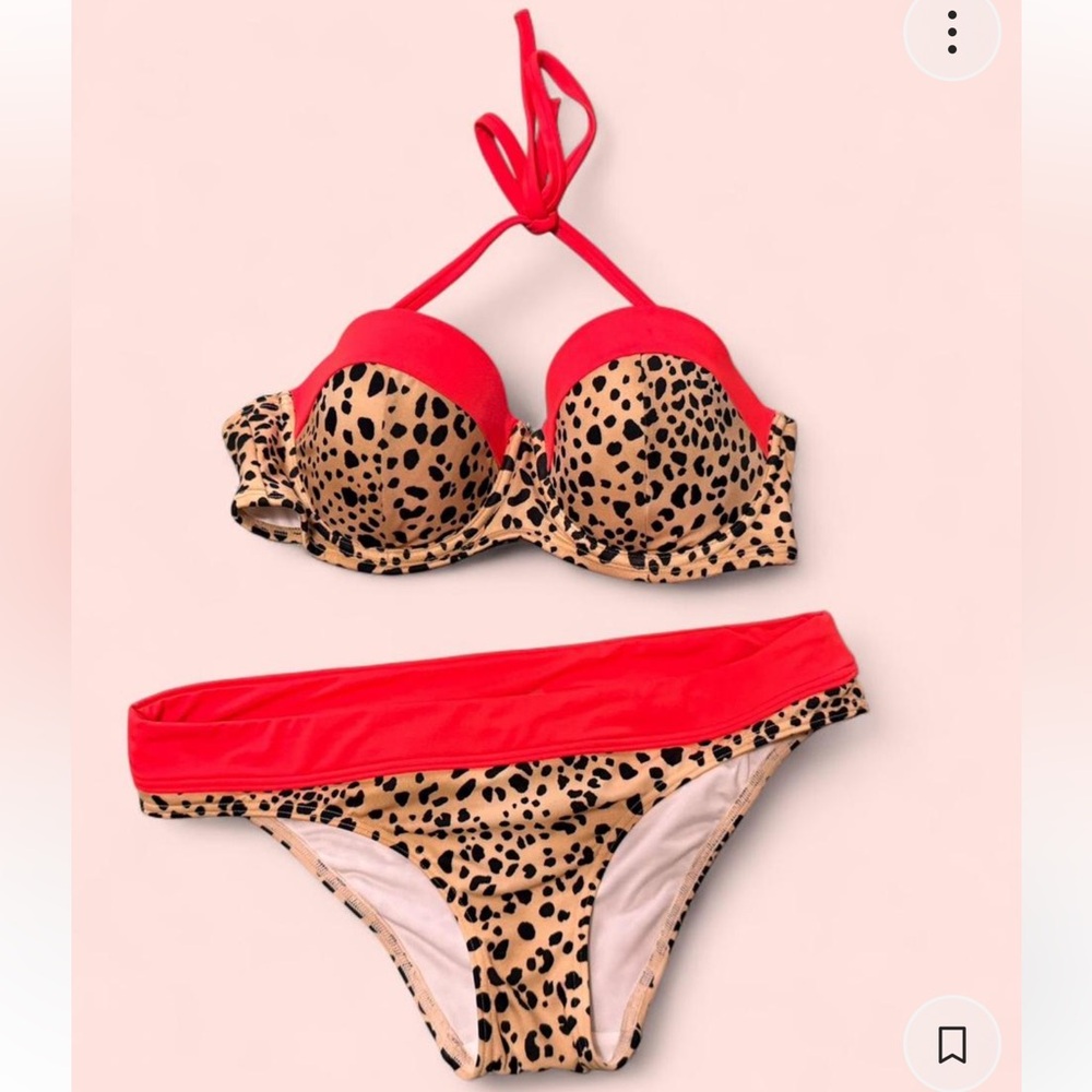 Victoria's Secret Orange and Animal Print Bikini